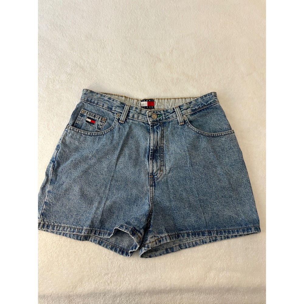 Vintage Tommy Hilfiger Tommy Jeans Denim Shorts Medium Wash High Rise Flag Logo